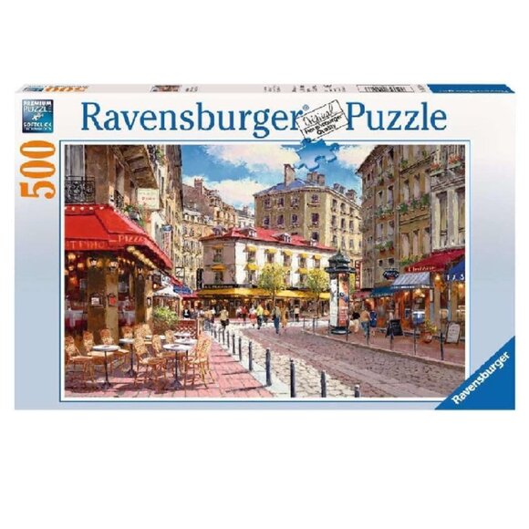 New sealed Ravensburger 500pcs Puzzle-Quaint Shops( European bistros, old town) - Picture 1 of 16